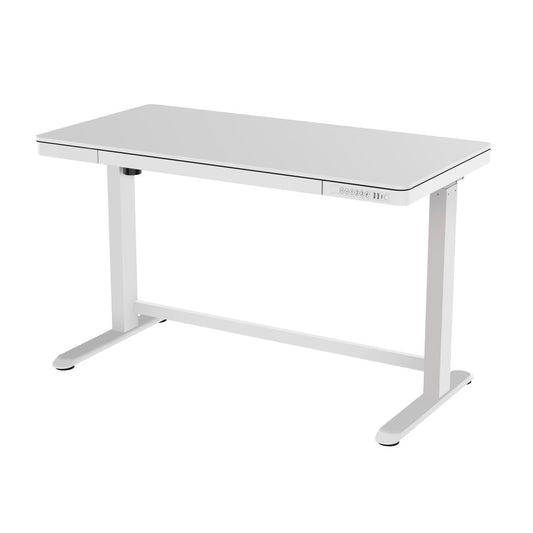 Dellonda White Electric Adjustable Standing Desk USB & Drawer 1200 x 600mm DH54