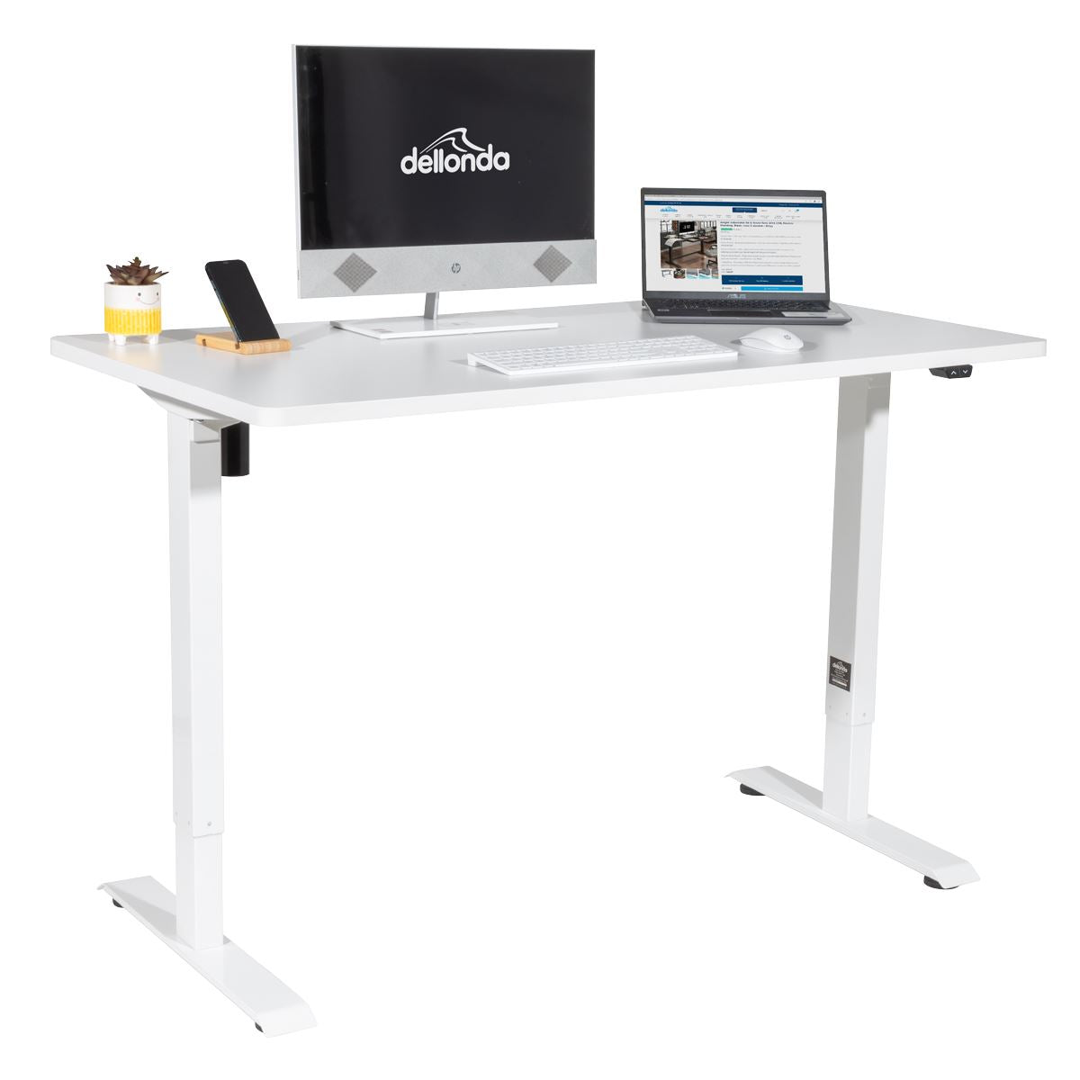 Sealey Dellonda Single Motor Ultra-Quiet Adjustable-Height Electric Sit/Stand Desk - White Desktop DH67
