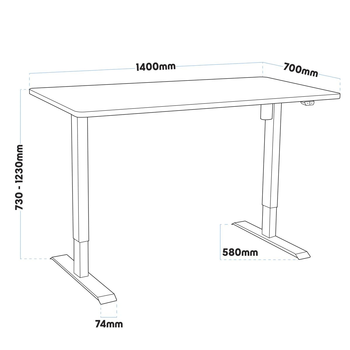Sealey Dellonda Single Motor Ultra-Quiet Adjustable-Height Electric Sit/Stand Desk - Oak Desktop DH68