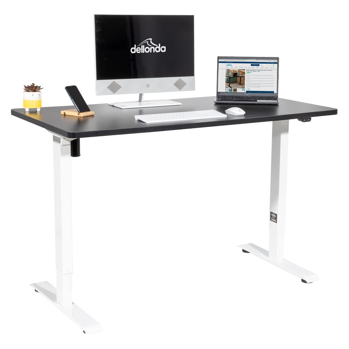 Sealey Dellonda Single Motor Ultra-Quiet Adjustable-Height Electric Sit/Stand Desk - Black Desktop DH69