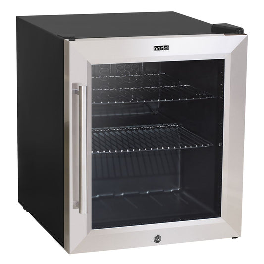 Sealey Baridi 50L Tabletop Drinks Fridge, Mini Beer Cooler, Glass Door, Stainless Steel DH75