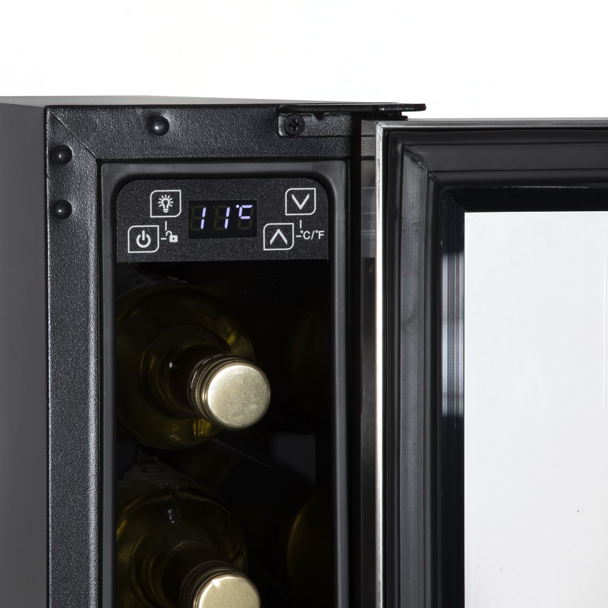 Baridi 7 Bottle 15cm Slim Wine Cooler Digital Touch Screen Stainless Steel DH77