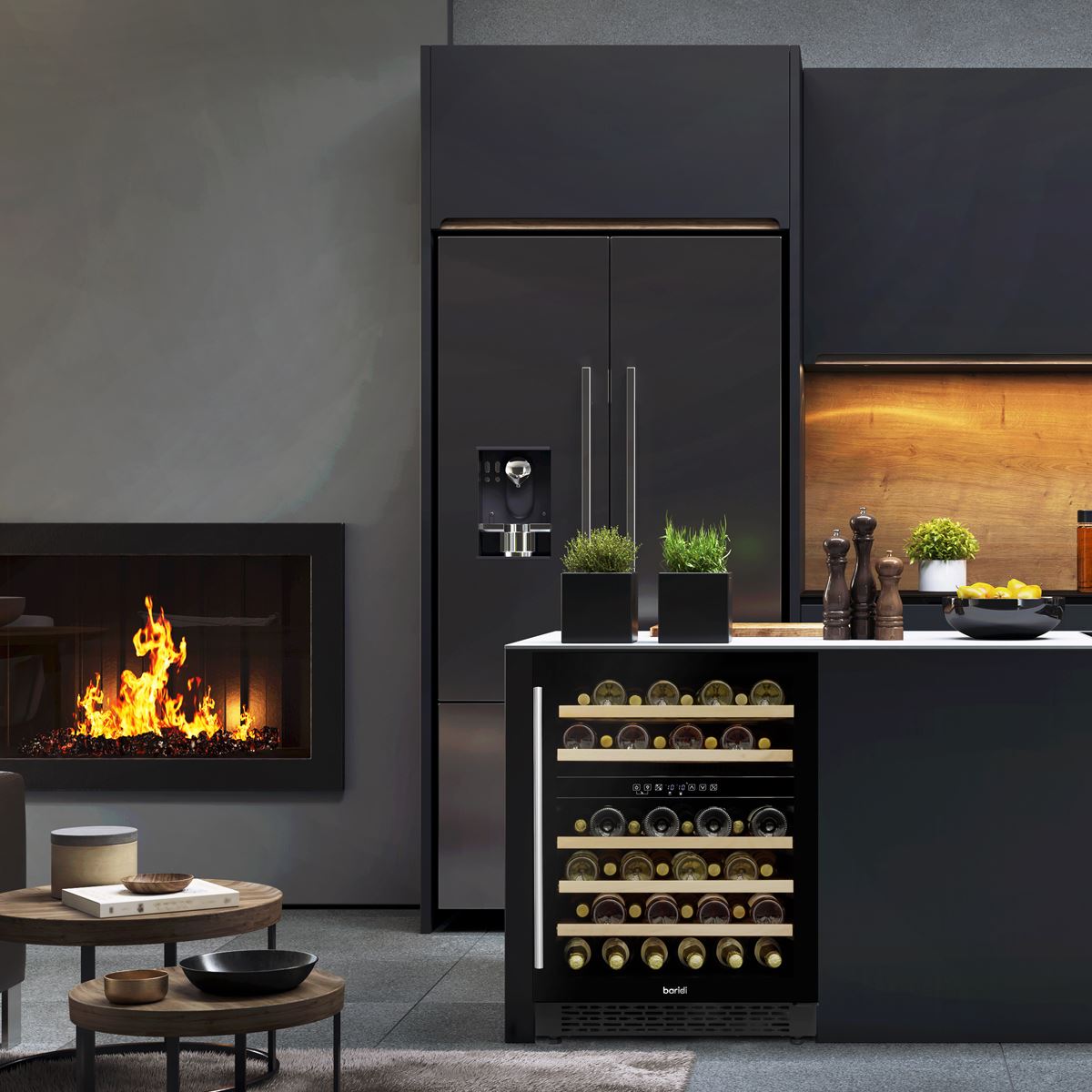 Baridi 46 Bottle Wine Cellar Fridge Digital Touch Screen Controls Black DH79