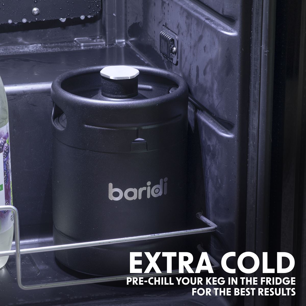 Baridi Beer Soft Drinks Growler Keg 2L Matte Black Use With CO2 Cartridges DH99