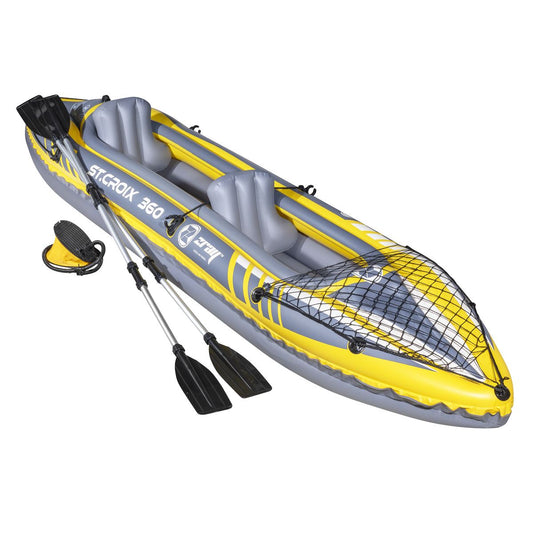 Dellonda Inflatable 2-Person Kayak Canoe Set with Pump Blue Yellow White DL155