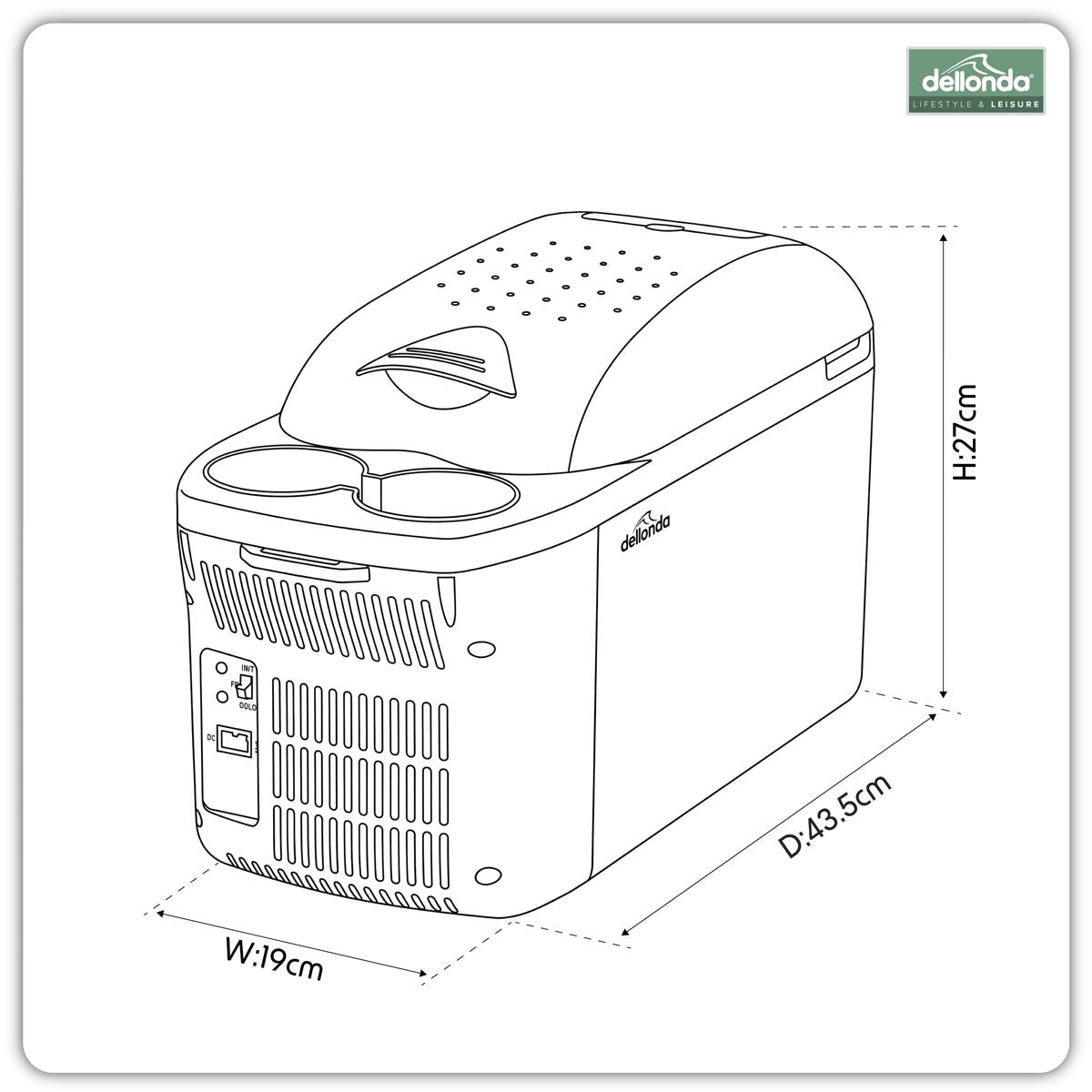 Sealey Dellonda 8L Portable Cool Box 12V DL166