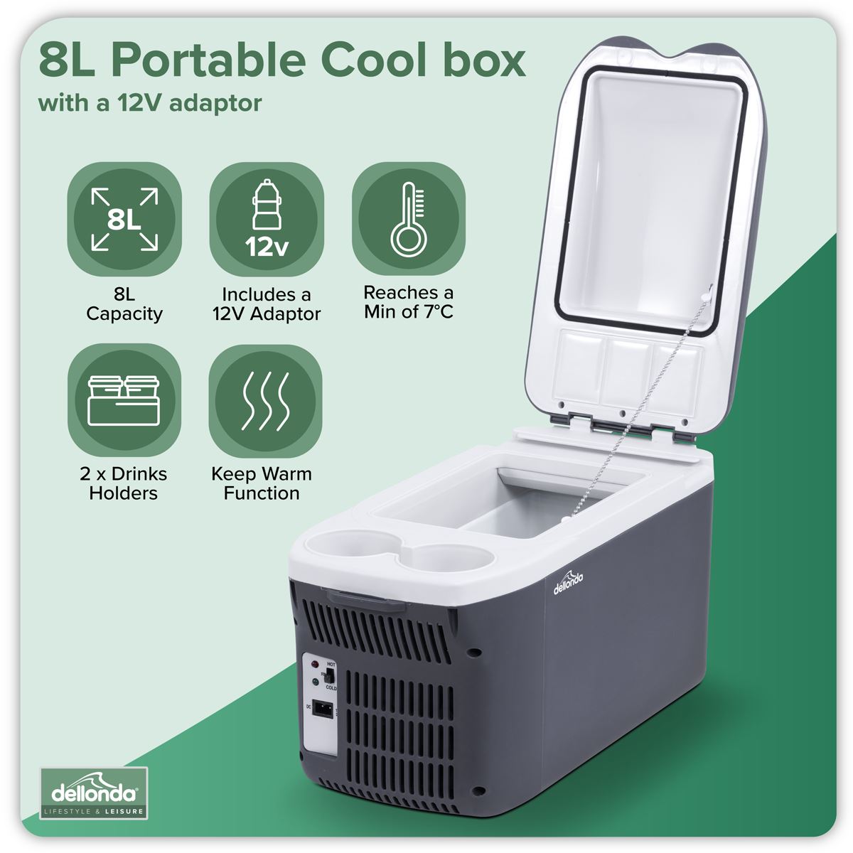 Sealey Dellonda 8L Portable Cool Box 12V DL166
