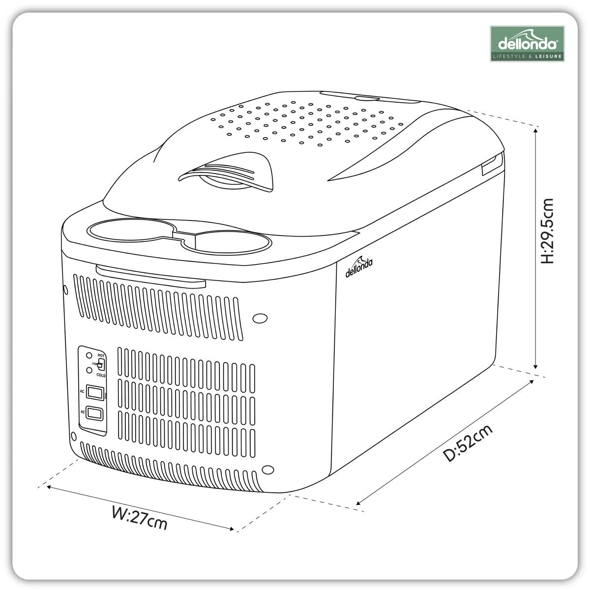 Sealey Dellonda 16L Portable Cool Box 12V/230V DL167