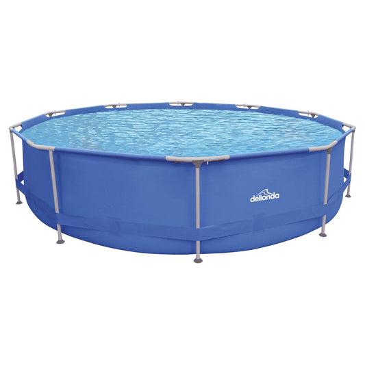 Dellonda 12ft Steel Frame Swimming Pool Round with Filter Pump Blue DL20
