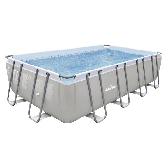 Dellonda 18ft Deluxe Steel Frame Swimming Pool Rectangular & Filter Pump DL22
