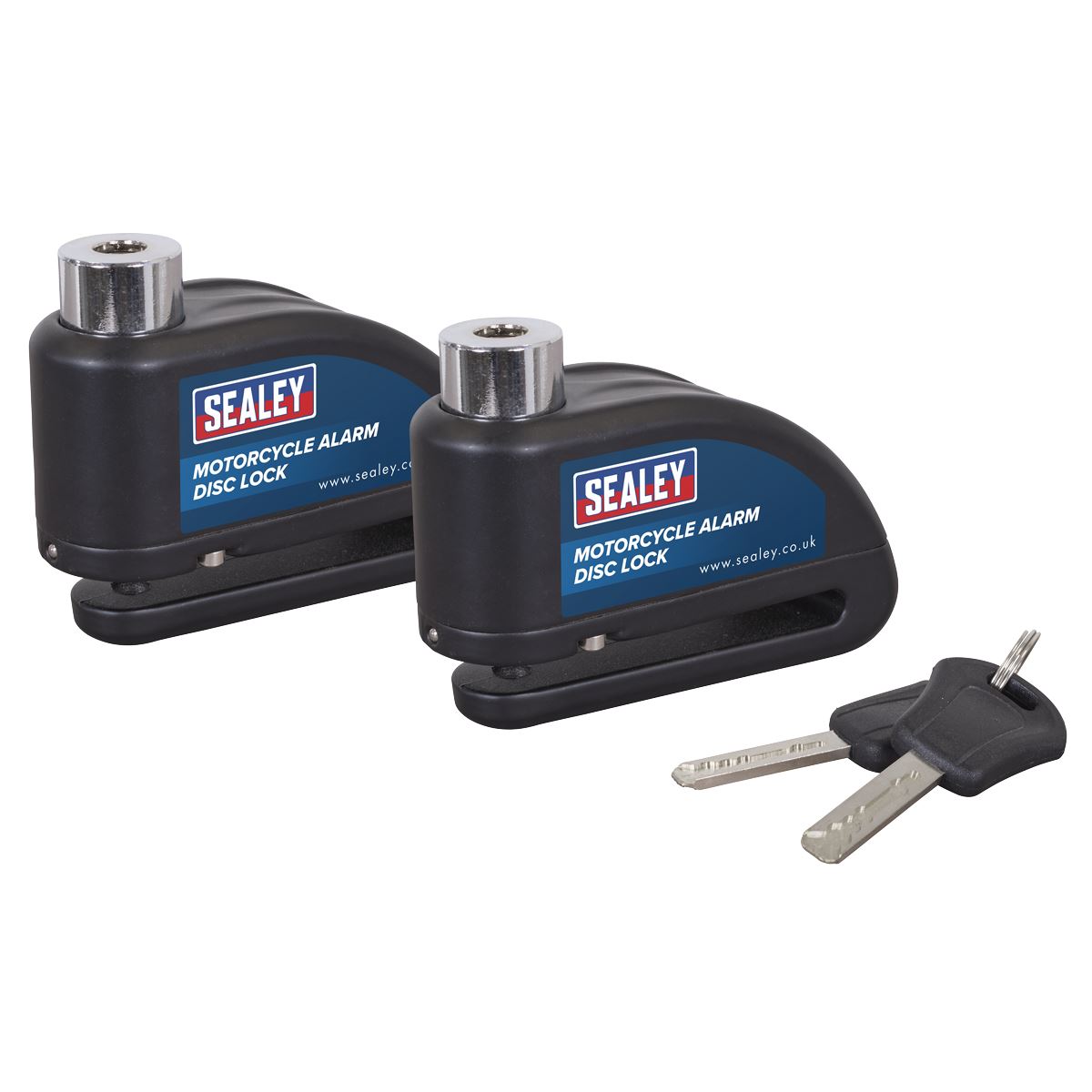 Sealey Motorcycle Alarm Disc Lock Pair 100db Hardened Locking Pin DL5052