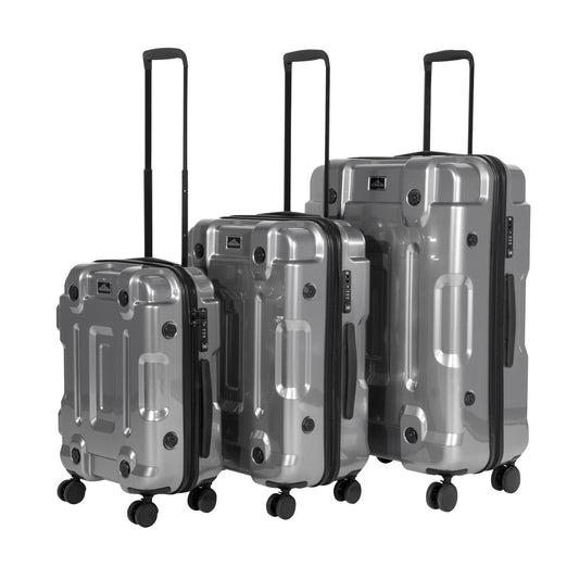 Dellonda 3pc Lightweight ABS Luggage Set 20" 24" 28" Silver DL9