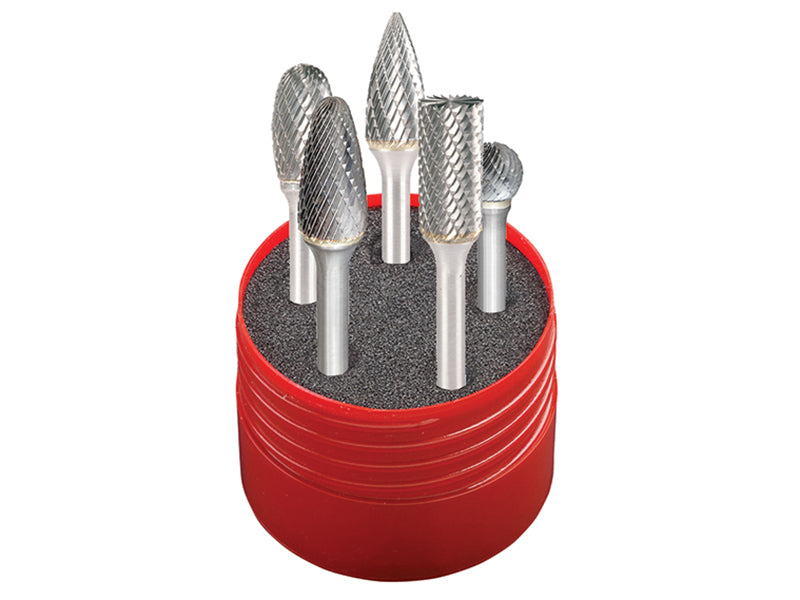 Dormer Solid Carbide Rotary Burr Cylindrical Set 5 Piece DOR88001