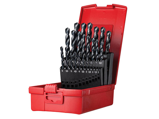 Dormer A190 No.204 Metric HSS Drill Set of 25 1.0-13.0 x 0.5mm DORSET204