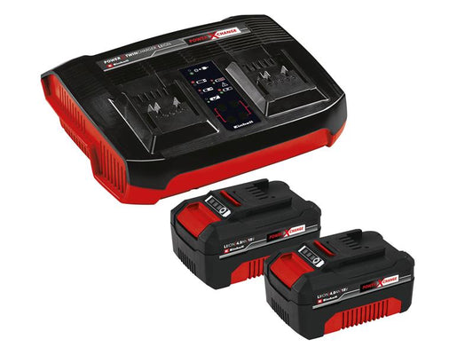 Einhell 18V 2 x 4.0Ah Power X-Change Battery & Charger Kit Li-ion EINPXSTKIT42