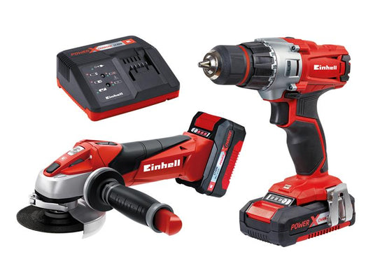 Einhell TE-TK 18 Li Drill & Grinder Kit 18V 1 x 1.5Ah & 1 x 3.0Ah Li-ion EINTETK18LIK
