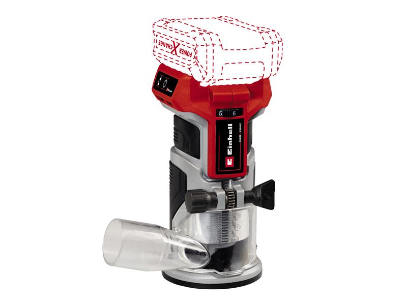 Einhell Palm Router 18V Bare Unit Collet 6mm & 8mm Li BL Solo TP-ET 18
