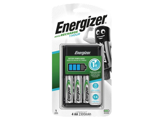 Energizer® 1 Hour Charger plus 4 x AA 2300 mAh Batteries ENG1HOUR