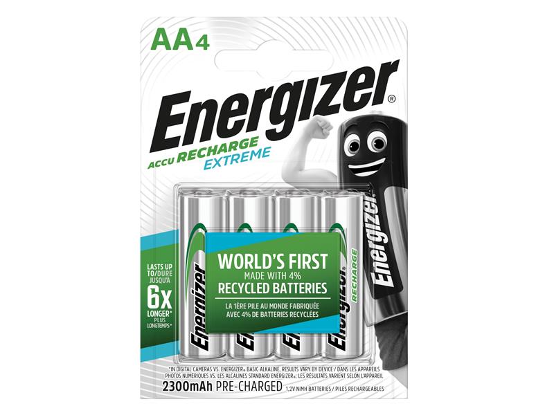 Energizer® Recharge Extreme AA Batteries 2300 mAh (Pack 4) ENGRCAA2300