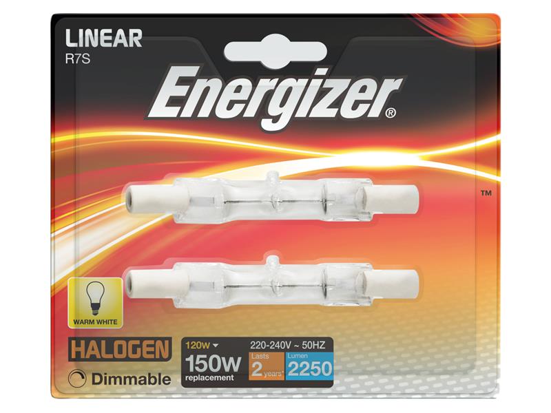Energizer® Halogen R7S 78mm Eco Linear Dimmable Bulb, 2250 lm 120W (Pack 2) ENGS5160