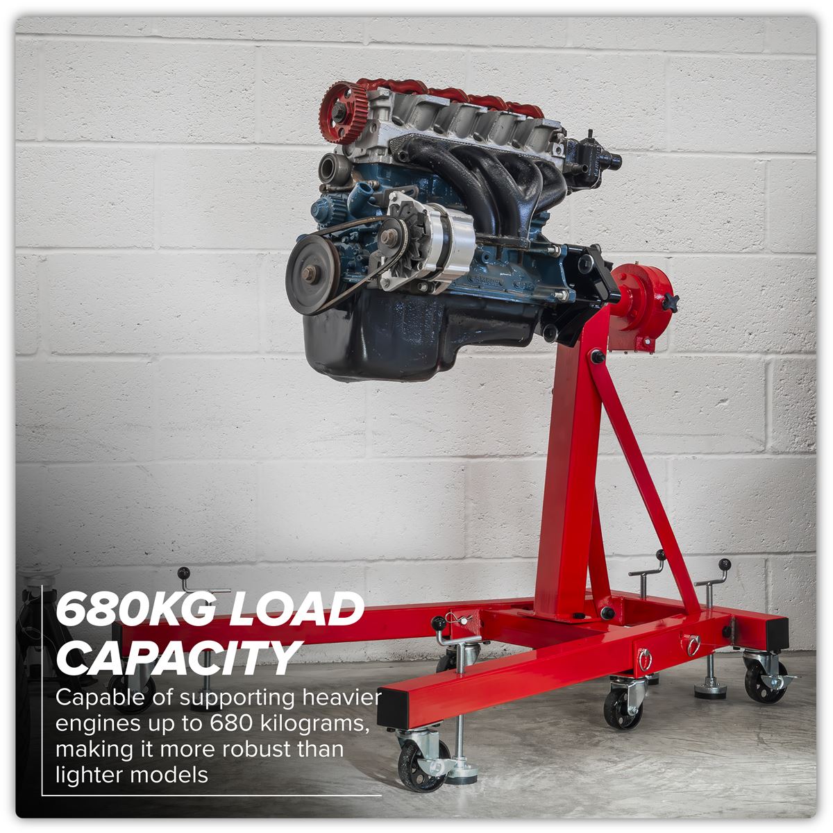 Sealey Folding 360 Rotating Engine Stand with Geared Handle Drive 680kg ES680D