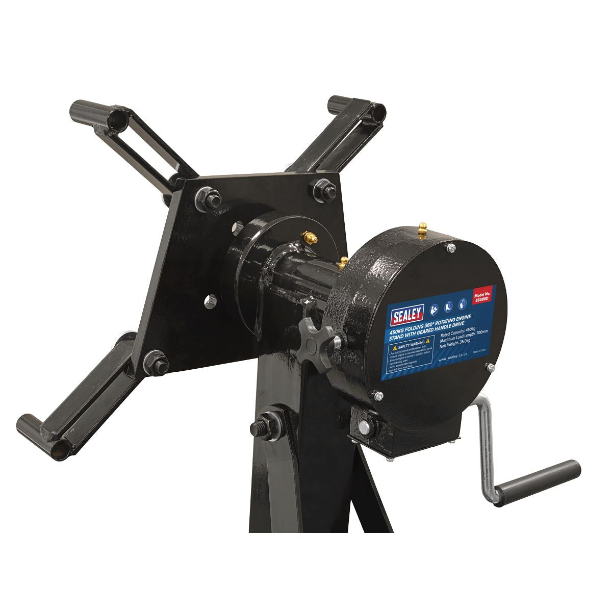 Sealey Folding 360 Rotating Engine Stand with Geared Handle Drive 680kg ES680D
