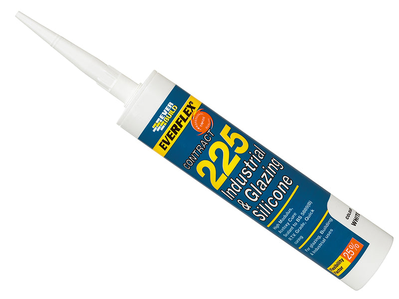 Everbuild Sika Everflex® 225 Industrial & Glazing Silicone Brushed Steel 295ml EVB225STEEL