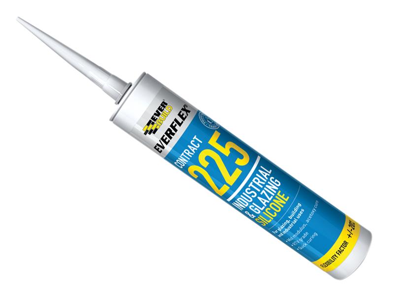 Everbuild Sika Everflex® 225 Industrial & Glazing Silicone Translucent 295ml EVB225TR
