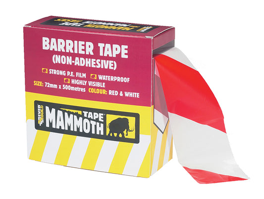 Everbuild Sika Barrier Tape Red / White 72mm x 500m EVB2BARRD500