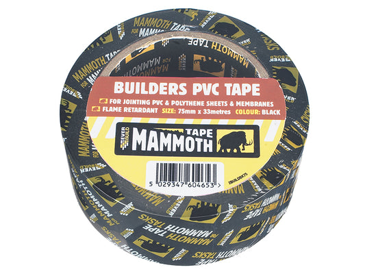 Everbuild Sika Builder's PVC Tape 50mm x 33m Black EVB2BTBK50