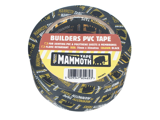 Everbuild Sika Builder's PVC Tape 75mm x 33m Black EVB2BTBK75