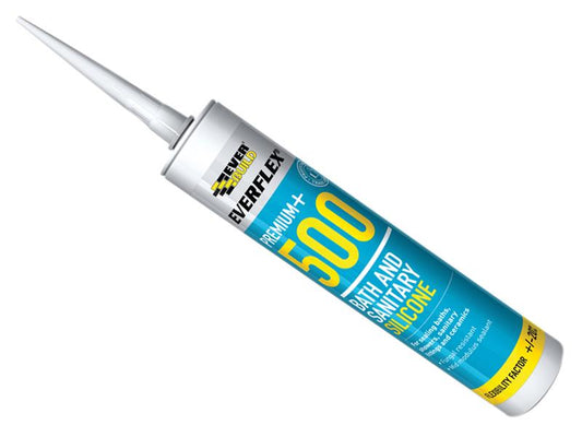 Everbuild Sika 500 Bath & Sanitary Silicone Sealant Translucent 290ml EVB500CL