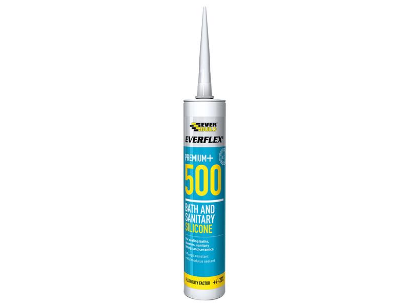 Everbuild Sika 500 Bath & Sanitary Silicone Sealant Ivory 290ml EVB500IV