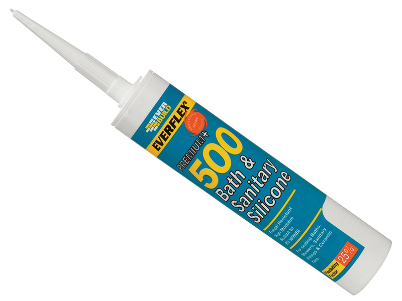 Everbuild Sika 500 Bath & Sanitary Silicone Sealant Sandstone 290ml EVB500SAND