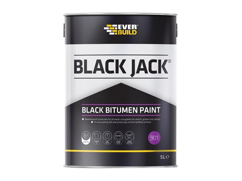 Everbuild Sika Black Jack® 901 Black Bitumen Paint 5 litre EVB90105
