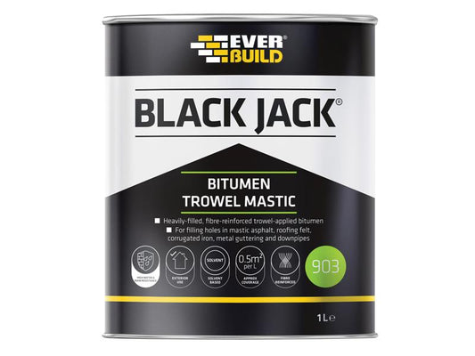 Everbuild Sika Black Jack® 903 Bitumen Trowel Mastic 1 litre EVB90301