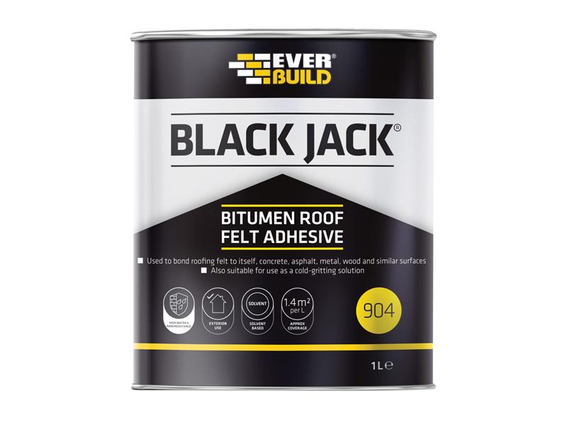 Everbuild Sika Black Jack® 904 Bitumen Roof Felt Adhesive 1 litre EVB90401
