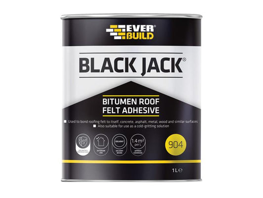 Everbuild Sika Black Jack® 904 Bitumen Roof Felt Adhesive 1 litre EVB90401