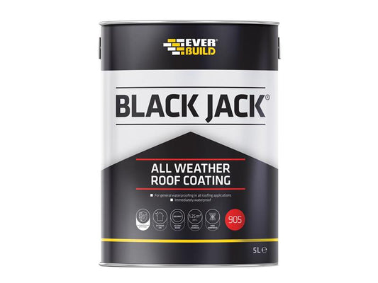 Everbuild Sika Black Jack® 905 All Weather Roof Coating 5 litre EVB90505