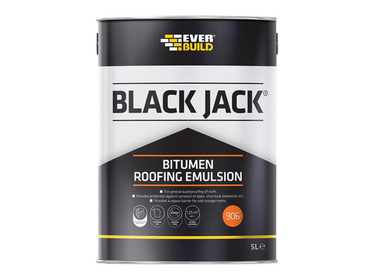 Everbuild Sika Black Jack® 906 Bitumen Roofing Emulsion 5 litre EVB90605
