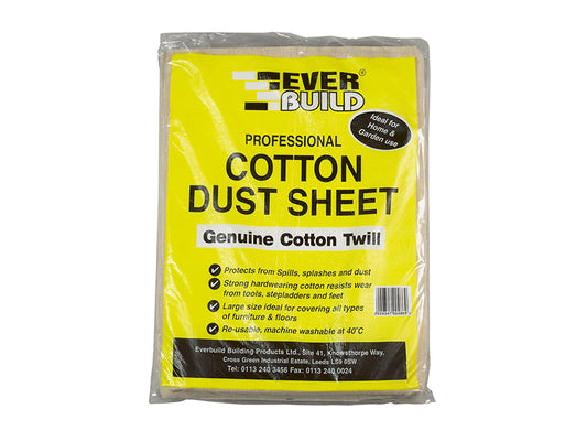 Everbuild Sika Cotton Dust Sheet 3.6 x 2.7m EVBDUST