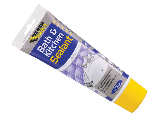 Everbuild Sika Bath & Kitchen Seal White Easi Squeeze 200ml EVBEASIBATHW