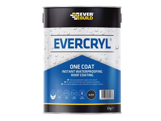 Everbuild Sika EVERCRYL® One Coat Black 5kg EVBEVCBK5