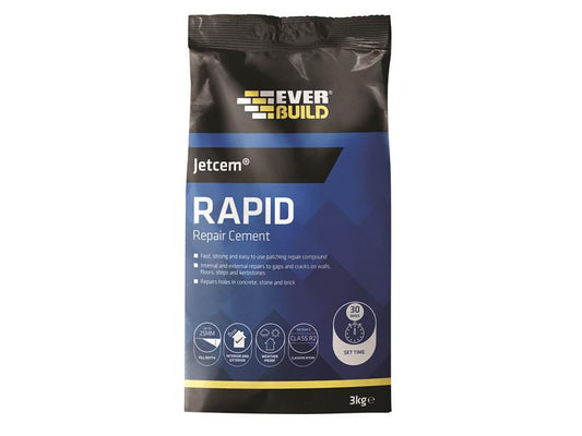 Everbuild Sika Rapid Set Cement 12kg (4 x 3kg Packs) EVBJETCEM3