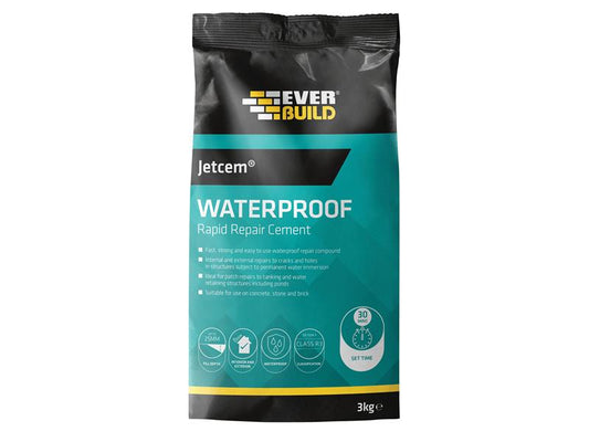 Everbuild Sika Jetcem Waterproofing Rapid Set Cement (Single 3kg Pack) EVBJETWAT3