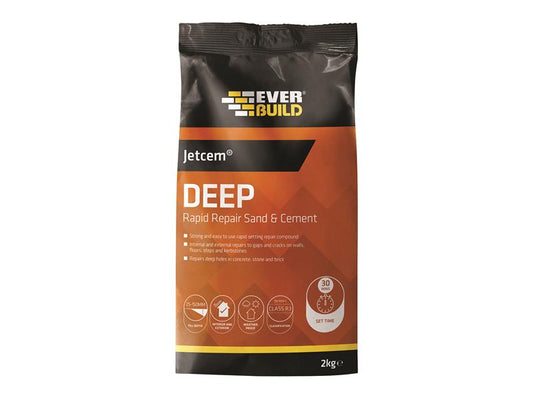 Everbuild Sika Jetcem Premix Sand & Cement Grey 12kg (2 x 6kg Packs) EVBJETX6