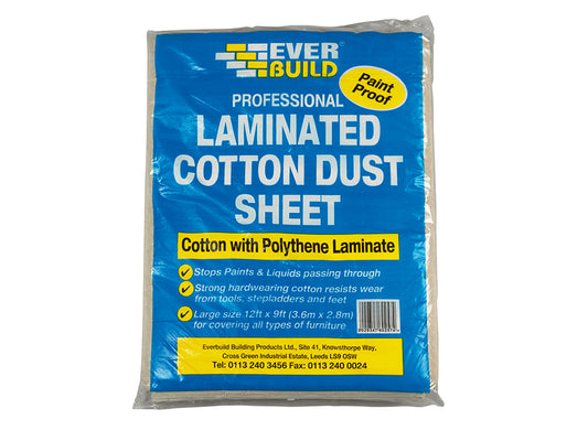 Everbuild Sika Laminated Cotton Dust Sheet 3.6 x 2.7m EVBLAMDUST