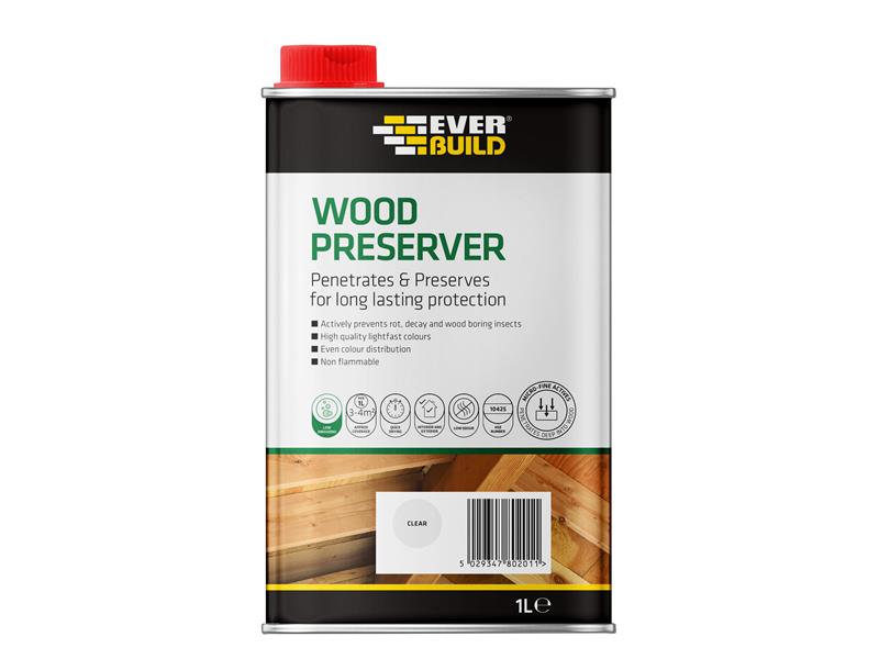 Everbuild Sika Wood Preserver Clear 1 litre EVBLJCR01