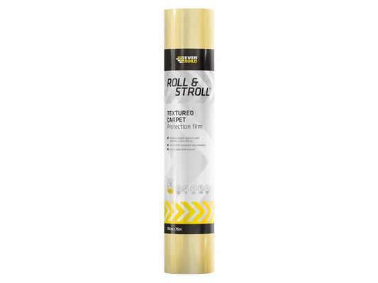 Everbuild Sika Roll & Stroll Textured Non-Slip Carpet Protector 600mm x 75m EVBROLTEXT75