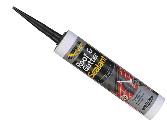 Everbuild Sika Roof & Gutter Sealant Black 295ml EVBROOFBL